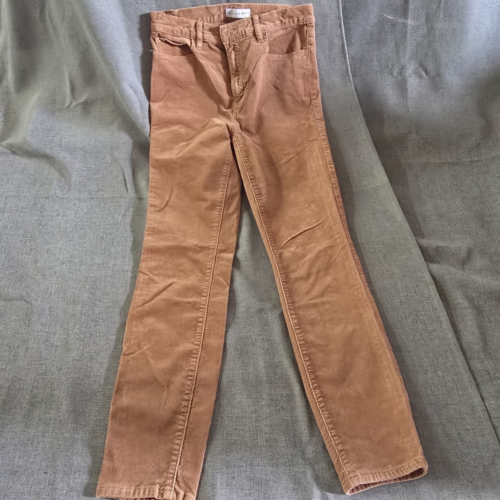 LOFT Light Brown Rust Corduroy Pants Size 27/4